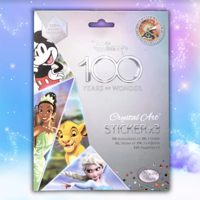 Disney D100 Crystal Art Sticker Pack - 3 Stickers per Pack - Blind Bag Selection