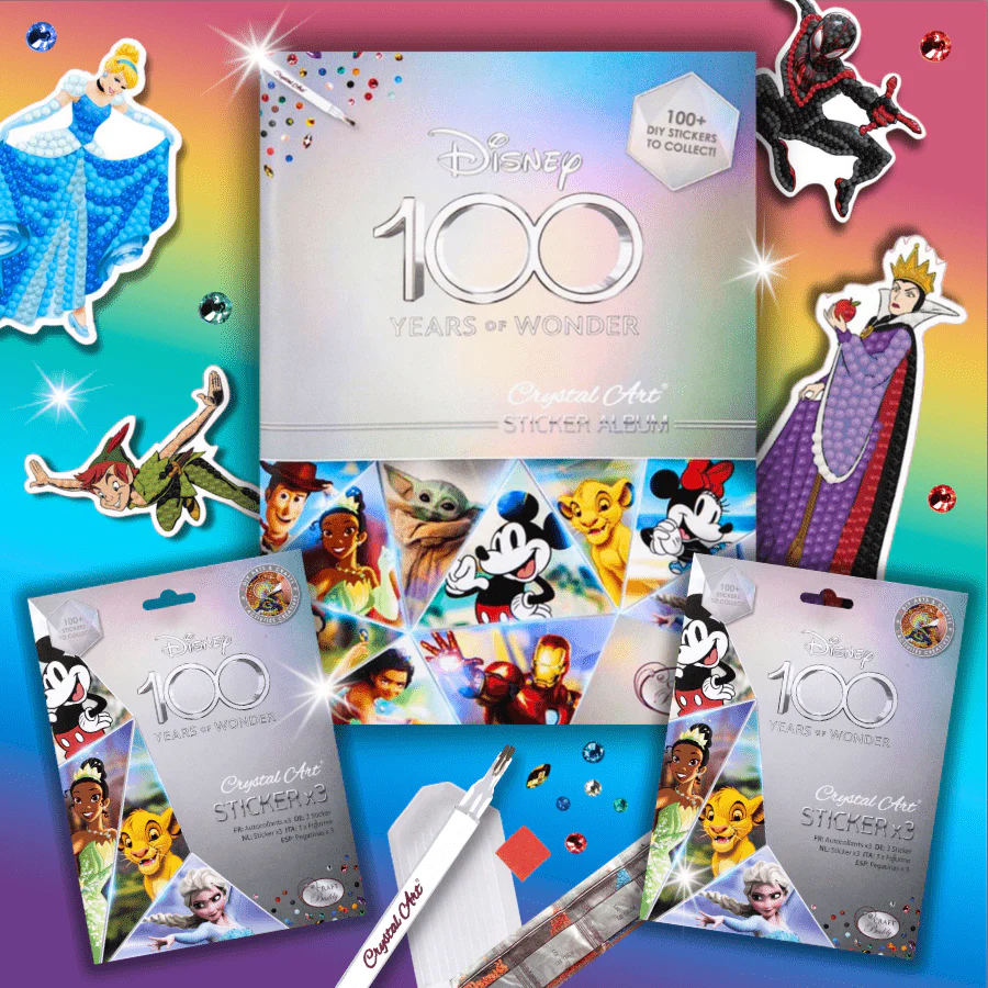 Disney D100 Crystal Art Sticker Album Starter Pack - Disney Character Sticker Album