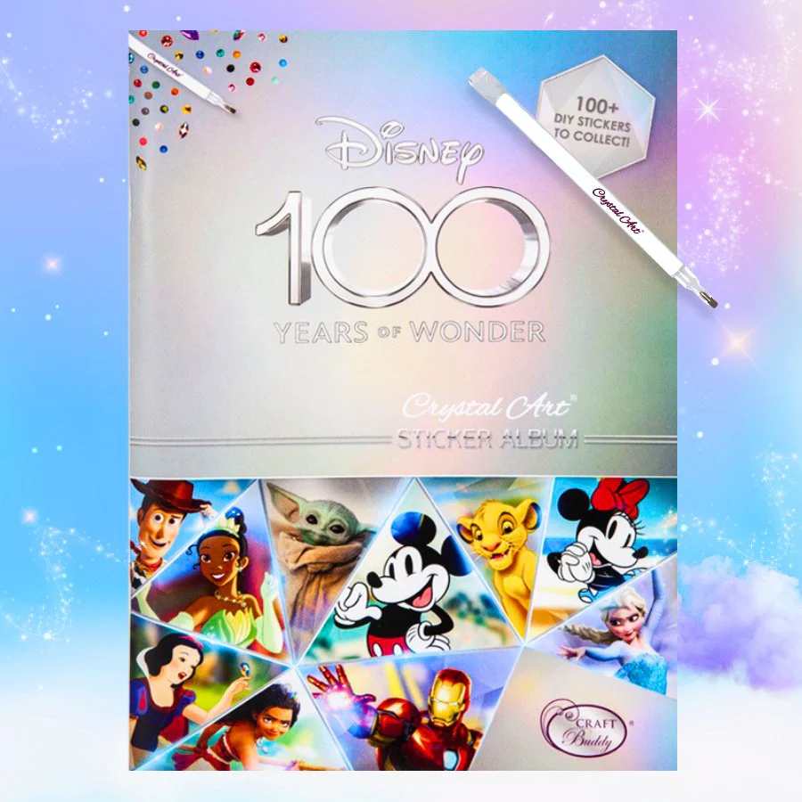 Disney D100 Crystal Art Sticker Album Starter Pack - Disney Character Sticker Album