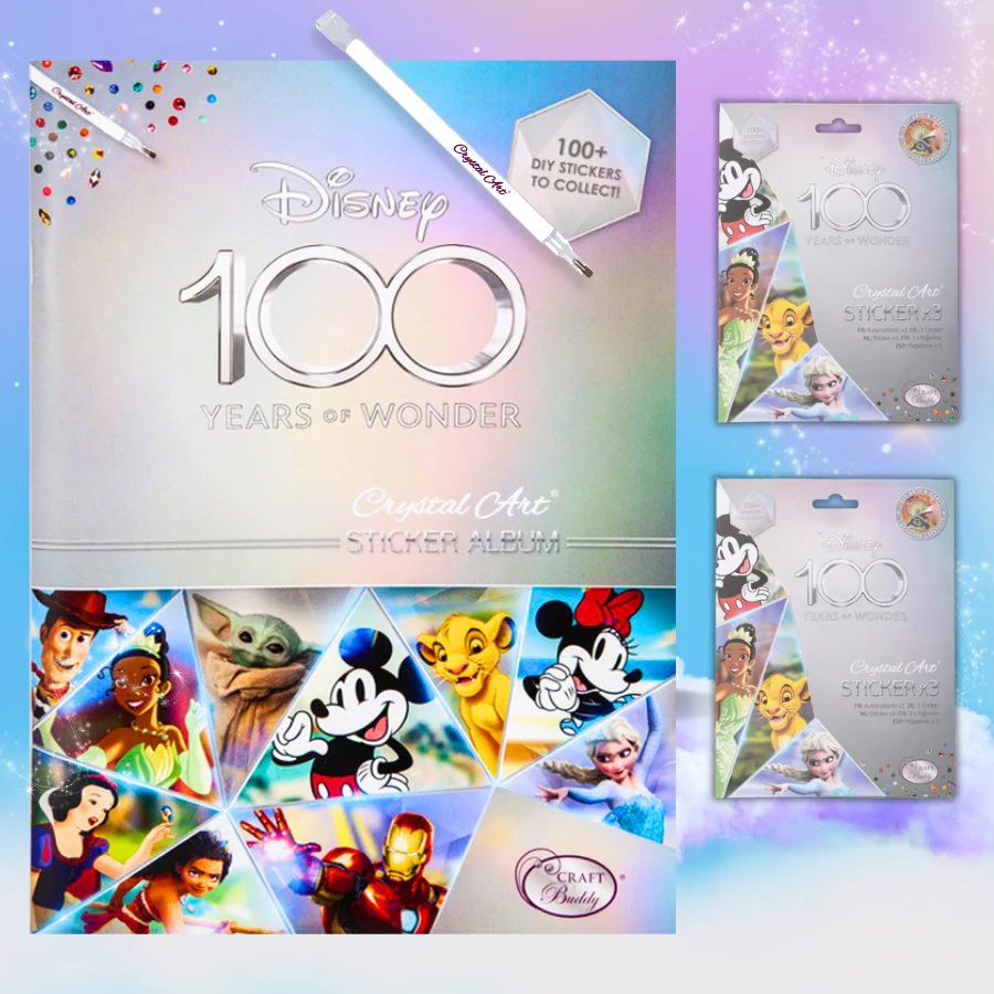 Disney D100 Crystal Art Sticker Album Starter Pack - Disney Character Sticker Album