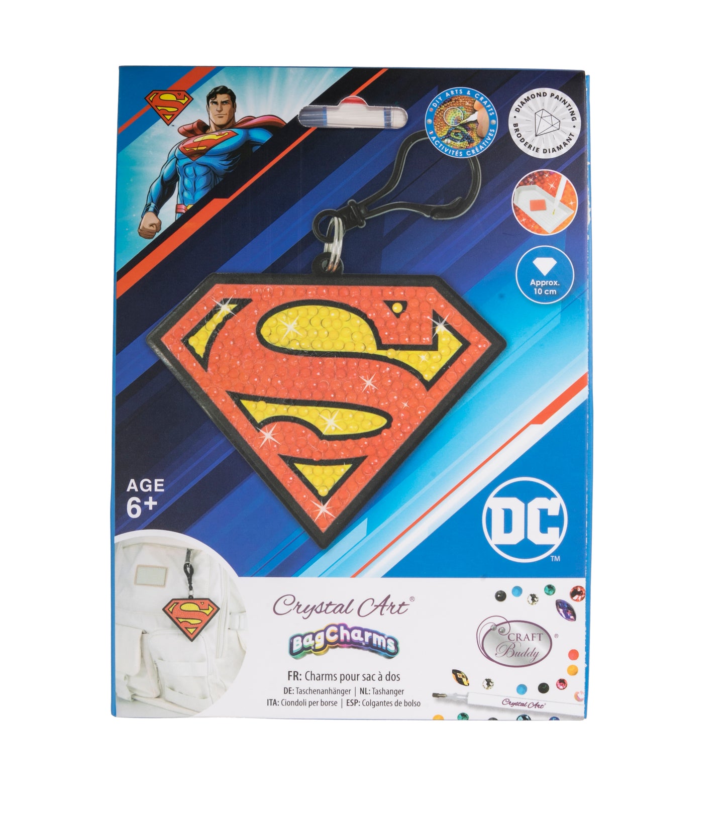 Superman Crystal Art Bag Charm