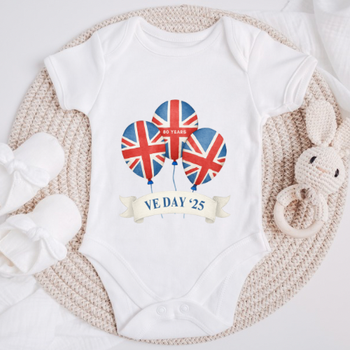 VE Day Union Jack Balloons Bodysuit