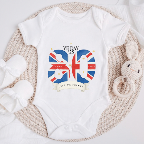VE Day Union Jack 80 Years Bodysuit