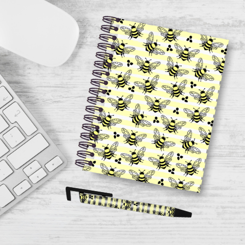 Lemon Bees Design Notebook & Pen Bundle