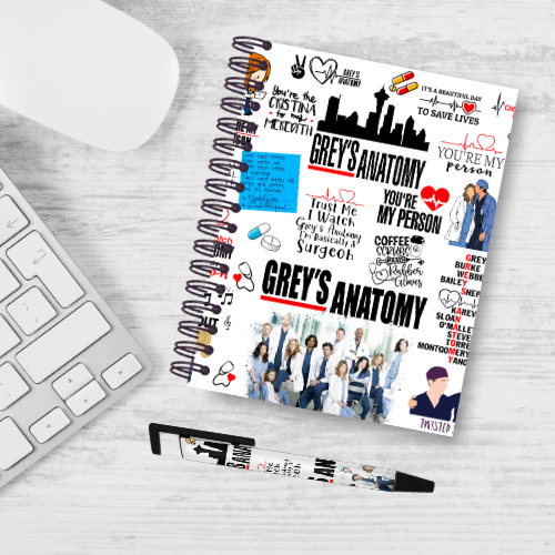 Greys Anatomy TV Show Themed Notebook & Pen Bundle
