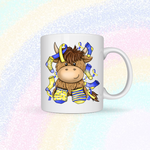 Highland Cow Down Syndrome Awareness Mug